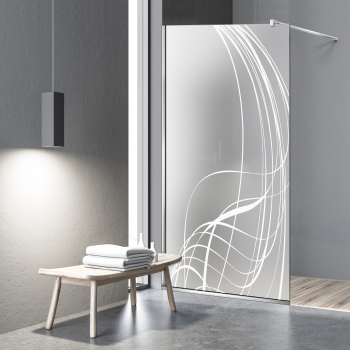 Paravan dus walk-in Aqua Roy INOX model Lava alb 110x195 cm sticla 8 mm mata securizata anticalcar 
