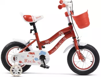 Bicicleta Fete 2-4 ani Rich Baby R1208A 12 Rosu/Alb 