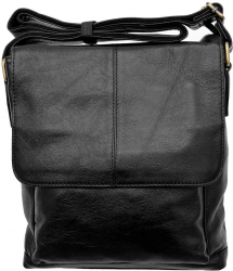 Borseta Barbati din Piele Naturala Negru / Gri Inchis - 27 x 24 x 9 6 cm - Negru 