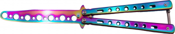 Briceag de antrenament IdeallStore® model fluture Rainbow Distortion otel 22.5 cm multicolor 