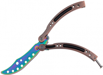 Briceag de antrenament IdeallStore® Rainbow Madness 24 cm teaca inclusa 