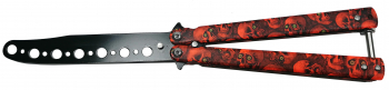 Cutit Briceag fluture Butterfly Happy Orange Skulls pentru antrenament 22 cm 