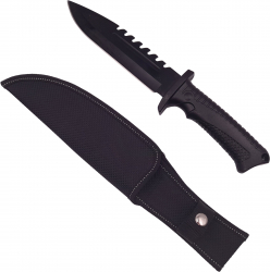 Cutit de vanatoare IdeallStore® Hunting Etiquette 29 cm otel inoxidabil negru 