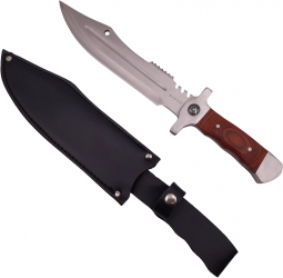 Cutit de vanatoare IdeallStore® Silver Saber gri 35 cm teaca inclusa 