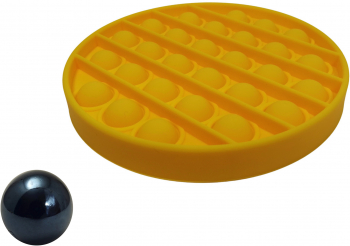Jucarie antistres Pop it silicon 13 cm galben bila marble inclusa 
