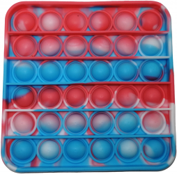 Jucarie antistres Pop it silicon patrat 12.5 cm albastru-rosu 
