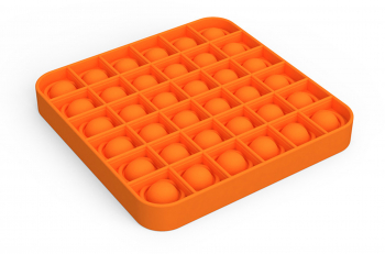 Jucarie antistres Pop it silicon patrat 12.5 cm portocaliu 