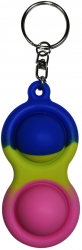 Jucarie antistres Pop it tip breloc silicon 8 cm tricolor 