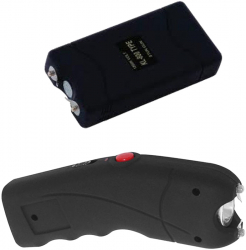 Pachet electrosoc TW 309 2.5 mil V 12 cm si mini electrosoc cu lanterna 800 T negru 