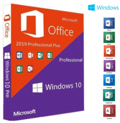 Licenta Windows 10 Pro Retail + Office 2019 Pro Plus Activare permanenta 