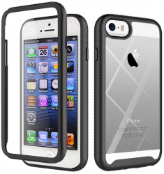 Husa pentru iPhone 5/5s/SE + Folie Policarbonat Black 