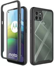 Husa pentru Motorola Moto G9 Power + Folie Policarbonat Black 