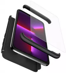 Husa pentru iPhone 13 Pro + Folie Plastic Black 