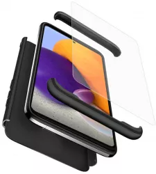 Husa pentru Samsung Galaxy A72 4G/A72 5G + Folie Plastic Black 
