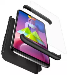 Husa Cu Grad Ridicat de Protectie pentru Samsung Galaxy M51 + Folie Precision Fit B4446 Thermoresistant plastic Intense Darkness 