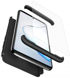 Husa Protectie pentru Samsung Galaxy Note 10 Plus 4G/Note 10 Plus 5G + Folie Precision Cut O6295 Plastic Negru 