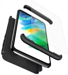 Husa Protectie pentru Samsung Galaxy S21 FE + Folie Ergonomic O6360 Plastic Negru 