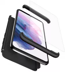 Husa Protectie pentru Samsung Galaxy S21 PLUS + Folie Precision Fit O6342 Plastic Negru 