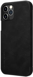 Husa Protectie pentru iPhone 12 Pro Max Ergonomic QIN Leather Case O6759 Metal Negru 