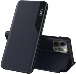 Husa Protectie pentru iPhone 13 Pro Max Precision Cut eFold Series O6174 Piele ecologica Dark Blue 