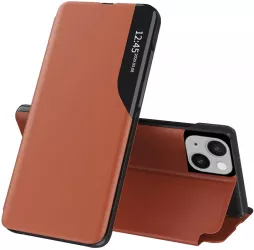 Husa de protectie compatibila cu iPhone 14 Plus Piele ecologica Portocaliu 