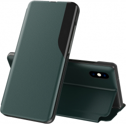 Husa pentru iPhone XS Max Piele ecologica Dark Green 