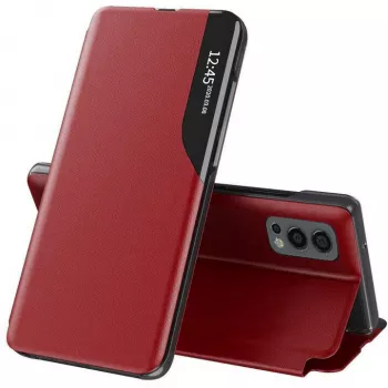 Carcasa de protectie compatibila cu OnePlus Nord 2 5G Piele ecologica Rosu 