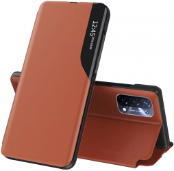 Husa Protectie pentru Oppo A54 5G/A74 5G/OnePlus Nord N200 5G Elite Armor eFold Series O3740 Piele ecologica Portocaliu 