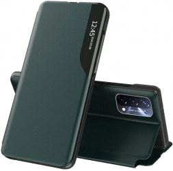 Husa Protectie pentru Oppo A54 5G/A74 5G/OnePlus Nord N200 5G Precision Fit eFold Series O3741 Piele ecologica Dark Verde 