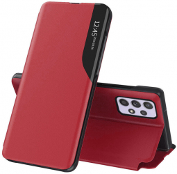 Husa Protectie pentru Samsung Galaxy A73 5G Ergonomic eFold Series O3726 Piele ecologica Rosu 
