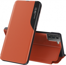 Husa Protectie pentru Samsung Galaxy S21 FE 5G Elite Armor eFold Series O6132 Piele ecologica Portocaliu 