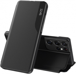 Husa pentru Samsung Galaxy S21 Ultra 5G Piele ecologica Black 