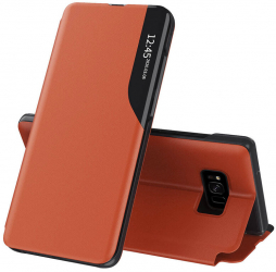 Husa de protectie compatibila cu Samsung Galaxy S8 Piele ecologica Portocaliu 