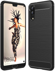 Husa pentru Huawei P20 Techsuit Carbon Silicone Black 