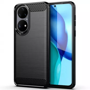 Husa Protectie pentru Huawei P50 Heavy Duty Carbon Silicone O4067 Termoplastic Negru 