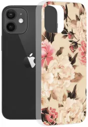 Husa de protectie compatibila cu iPhone 12/Pro PU Bej