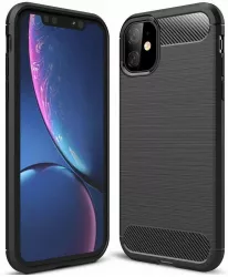Husa Protectie pentru iPhone 12 mini Heavy Duty Carbon Silicone O3985 Termoplastic Negru 