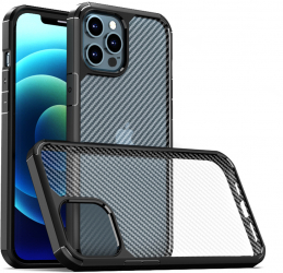 Husa pentru iPhone 12 Pro Max Carbon Fuse Poliuretan Black 