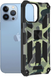 Husa de protectie compatibila cu iPhone 13 Pro Max PU Camuflaj 