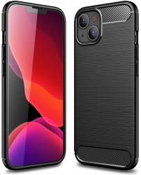 Husa pentru iPhone 13 Carbon Silicone Poliuretan Black 