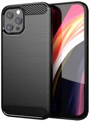 Husa pentru iPhone 14 Pro Carbon Silicone Poliuretan Black 