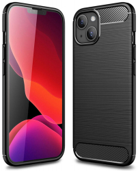 Husa pentru iPhone 14 Techsuit Carbon Silicone Black 