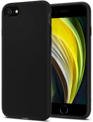 Husa de protectie compatibila cu iPhone SE 2 SE 2020/7/8/3 SE 2022 PU Negru 