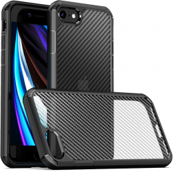 Husa pentru iPhone 7/8/SE 2 SE 2020/SE 3 SE 2022 Techsuit Carbon Fuse Black 