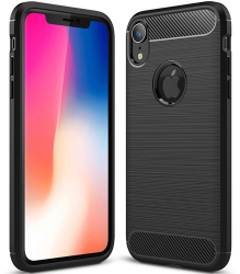 Husa pentru iPhone XR Techsuit Carbon Silicone Black 