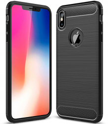 Husa pentru iPhone XS Max Techsuit Carbon Silicone Black 