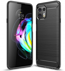 Husa Protectie pentru Motorola Edge 20 Lite Precision Cut Carbon Silicone O4096 Termoplastic Negru 