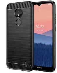 Husa Protectie pentru Nokia C21 UltraX Carbon Silicone G3024 Termoplastic Negru 