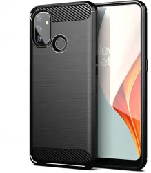 Husa pentru OnePlus Nord N100 Techsuit Carbon Silicone Black 
