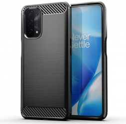 Husa pentru Oppo A54 5G/A74 5G/OnePlus Nord N200 5G Techsuit Carbon Silicone Black 